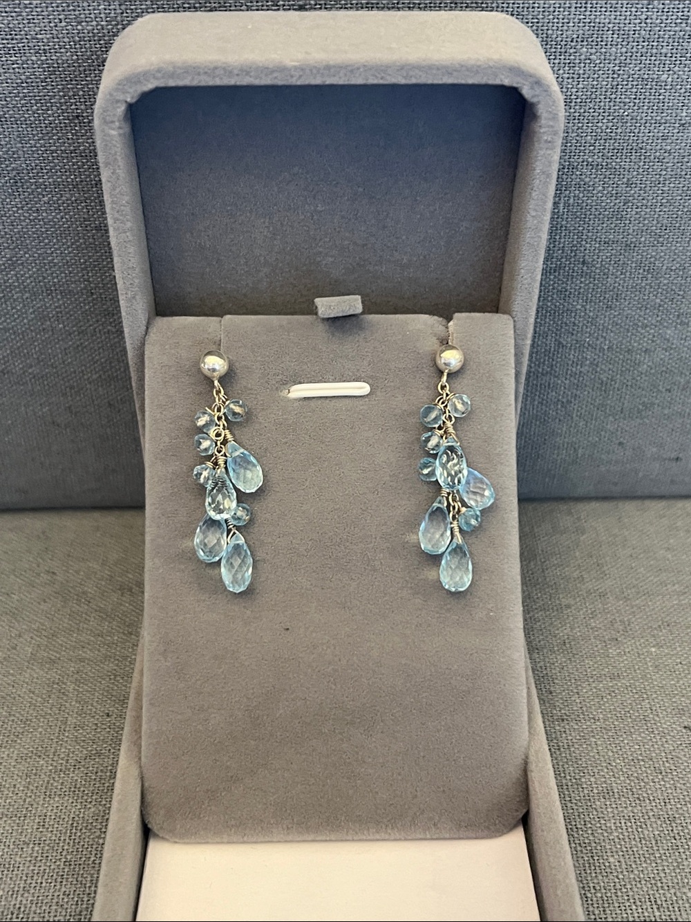 Delicate Blue Topaz Drop Earrings - Women's Jewelry